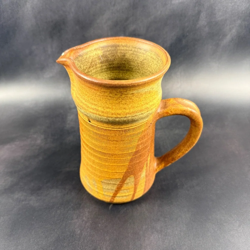Kenneth Starbird Studio Pottery Stoneware Pitcher Signed Hand Thrown Jug